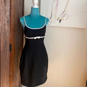 Bebe black dress with white bow
